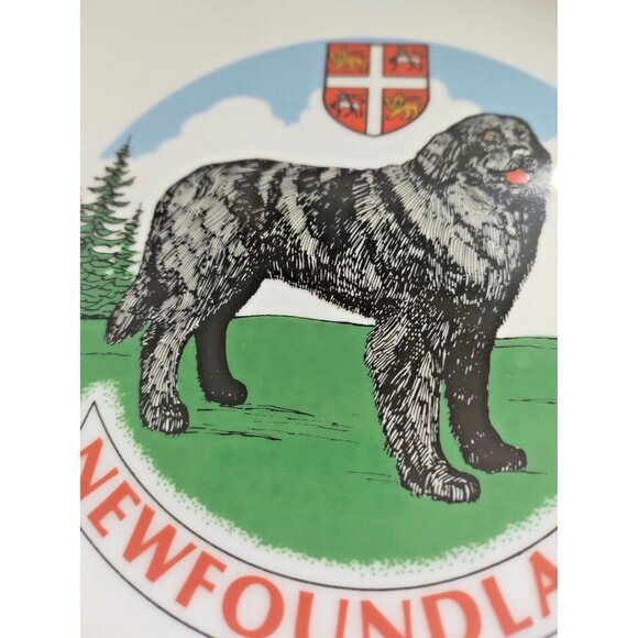 Collector Plate Canada Newfoundland Coat of Arms & Newfoundland Dog 9 1/2" - Picture 7 of 8